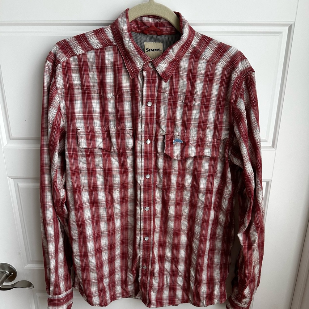 Simms Big Sky Snap Long Sleeve Shirt Size Small